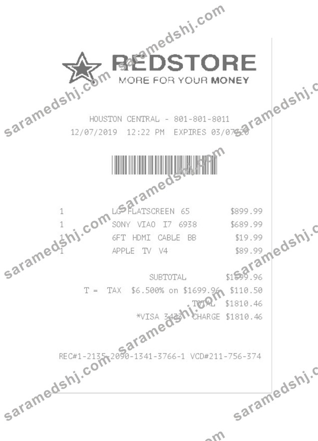 REDSTORE payment check